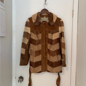 Brown and Tan Women's Jacket